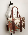 American Darling Hand Tooled Hair On Genuine Leather Women Bag Western Handbag Purse