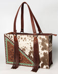 American Darling Hand Tooled Hair On Genuine Leather Women Bag Western Handbag Purse