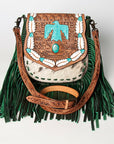 American Darling Messenger Hand Tooled Genuine Leather women bag western handbag purse