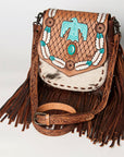 American Darling Messenger Hand Tooled Genuine Leather women bag western handbag purse