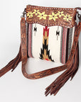 American Darling Signature Crossbody Hand Tooled Saddle Blanket Genuine Leather Women Bag Western Handbag Purse