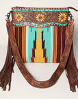 American Darling Signature Crossbody Hand Tooled Saddle Blanket Genuine Leather Women Bag Western Handbag Purse