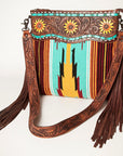 American Darling Signature Crossbody Hand Tooled Saddle Blanket Genuine Leather Women Bag Western Handbag Purse