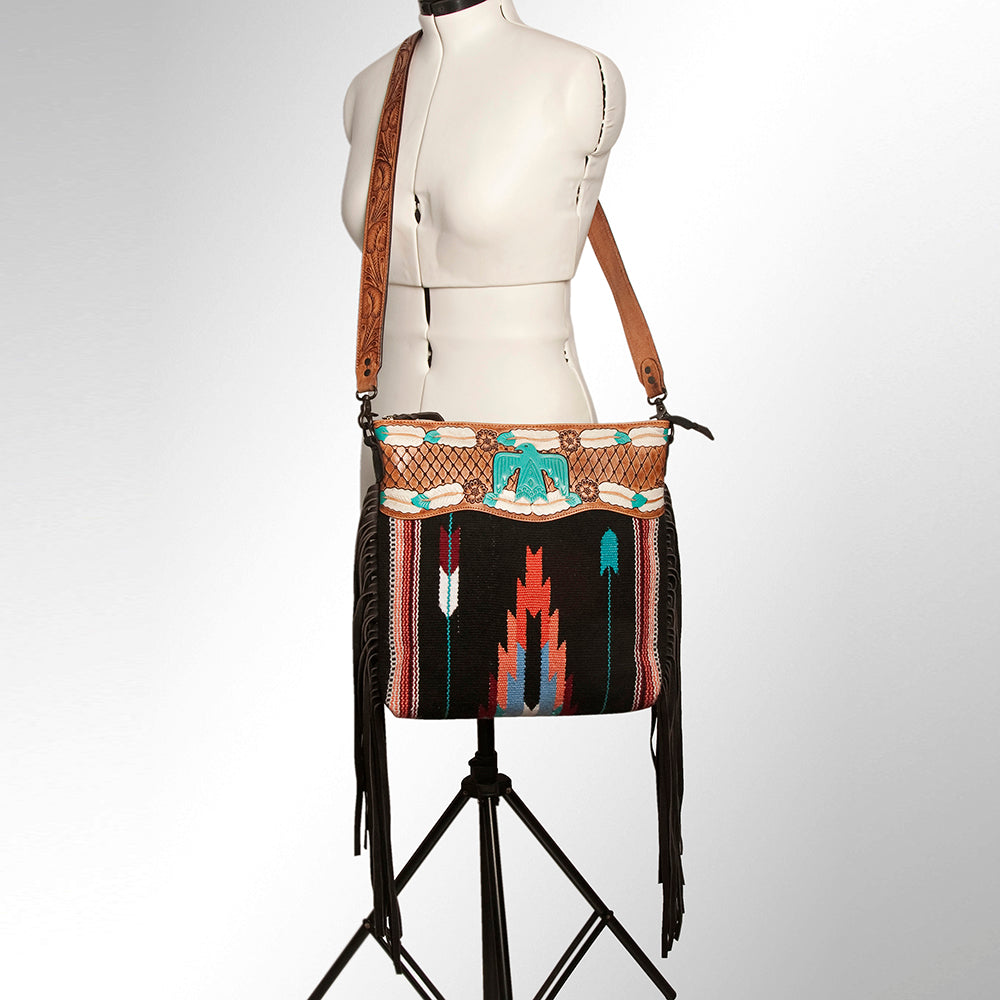 American Darling Signature Crossbody Hand Tooled Saddle Blanket Genuine Leather Women Bag Western Handbag Purse