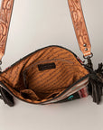 American Darling Signature Crossbody Hand Tooled Saddle Blanket Genuine Leather Women Bag Western Handbag Purse