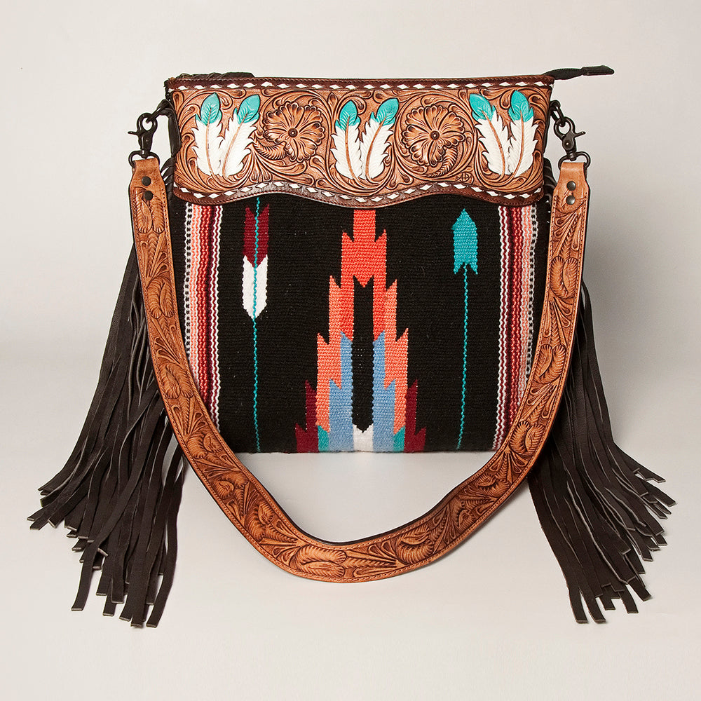 American Darling Signature Crossbody Hand Tooled Saddle Blanket Genuine Leather Women Bag Western Handbag Purse