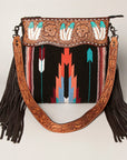 American Darling Signature Crossbody Hand Tooled Saddle Blanket Genuine Leather Women Bag Western Handbag Purse