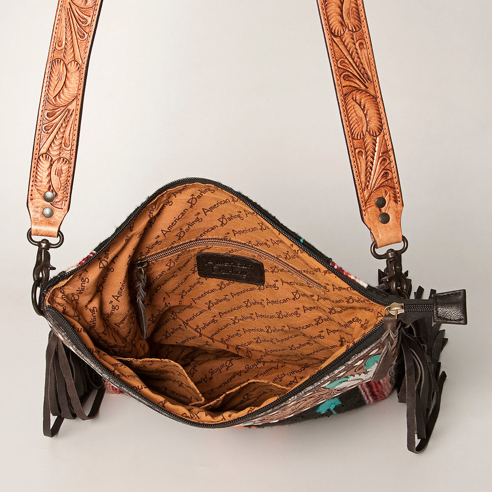 American Darling Signature Crossbody Hand Tooled Saddle Blanket Genuine Leather Women Bag Western Handbag Purse