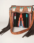 American Darling Signature Crossbody Hand Tooled Saddle Blanket Genuine Leather Women Bag Western Handbag Purse