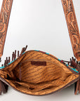 American Darling ADBGZ139A Signature Crossbody Hand Tooled Saddle Blanket Genuine Leather Women Bag Western Handbag Purse