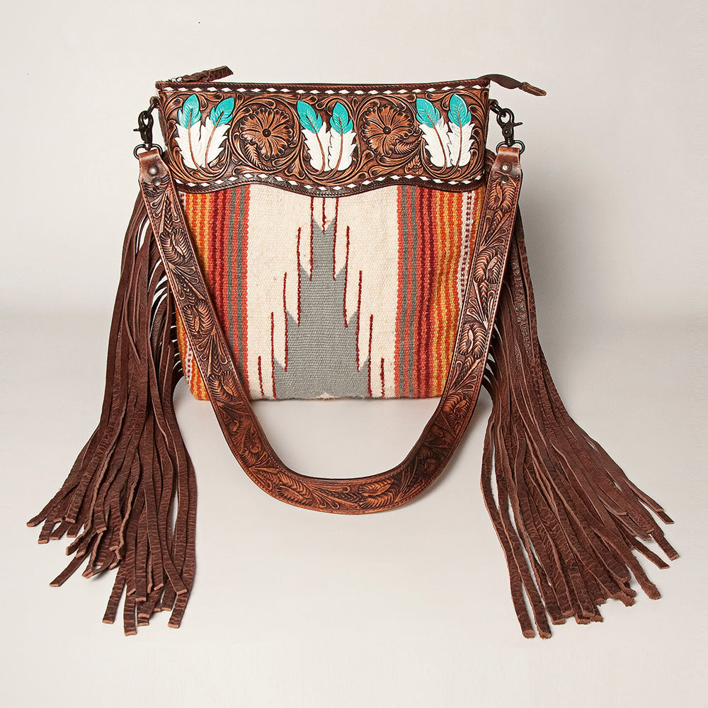 American Darling ADBGZ365 Signature Crossbody Hand Tooled Saddle Blanket Genuine Leather Women Bag Western Handbag Purse