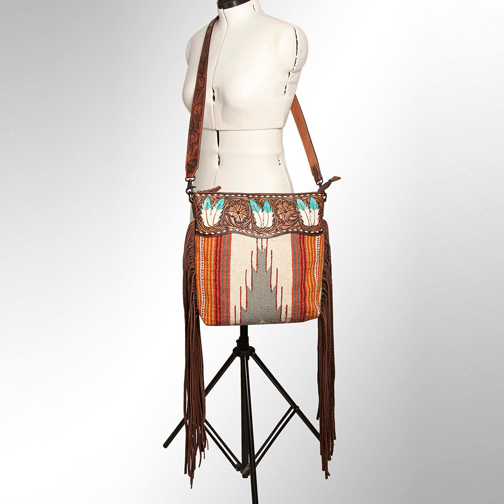 American Darling ADBGZ365 Signature Crossbody Hand Tooled Saddle Blanket Genuine Leather Women Bag Western Handbag Purse