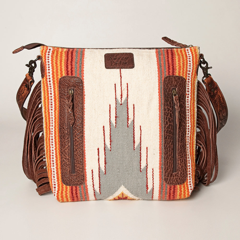 American Darling ADBGZ365 Signature Crossbody Hand Tooled Saddle Blanket Genuine Leather Women Bag Western Handbag Purse