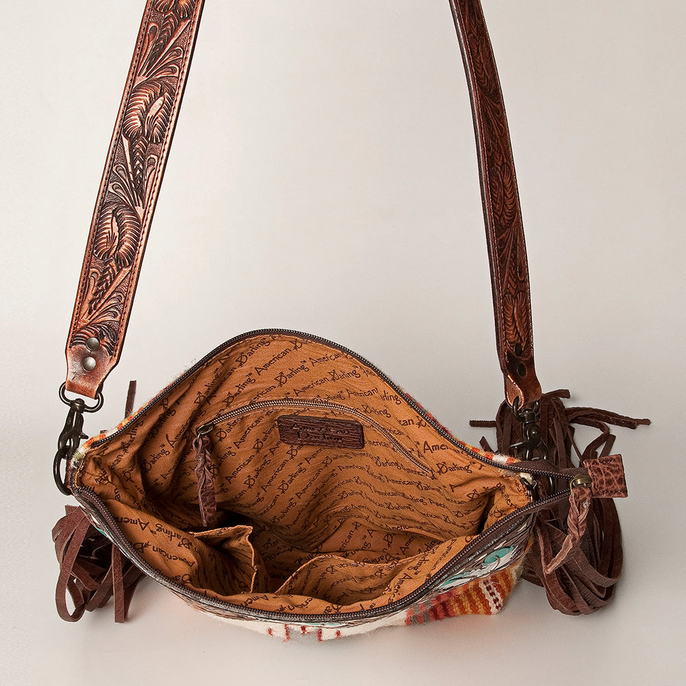 American Darling ADBGZ365 Signature Crossbody Hand Tooled Saddle Blanket Genuine Leather Women Bag Western Handbag Purse