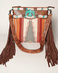 American Darling ADBGZ365 Signature Crossbody Hand Tooled Saddle Blanket Genuine Leather Women Bag Western Handbag Purse