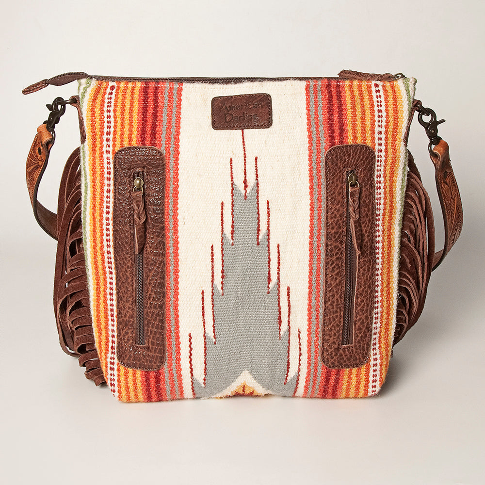 American Darling ADBGZ365 Signature Crossbody Hand Tooled Saddle Blanket Genuine Leather Women Bag Western Handbag Purse