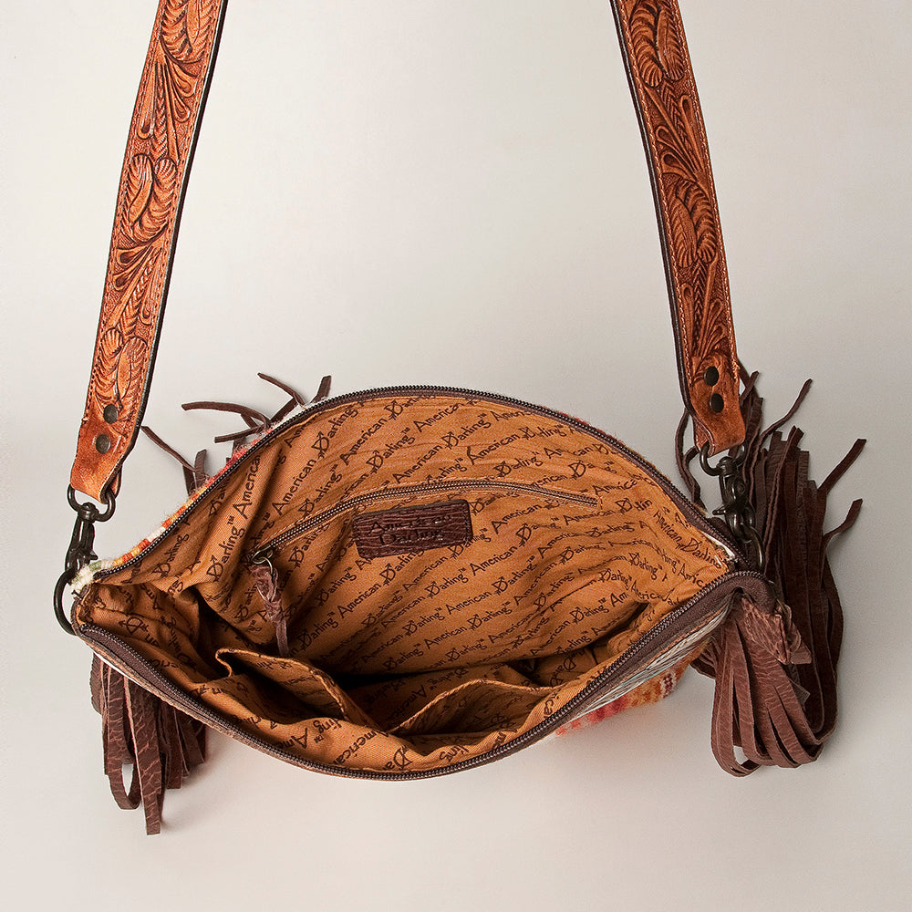 American Darling ADBGZ365 Signature Crossbody Hand Tooled Saddle Blanket Genuine Leather Women Bag Western Handbag Purse