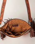 American Darling ADBGZ365 Signature Crossbody Hand Tooled Saddle Blanket Genuine Leather Women Bag Western Handbag Purse