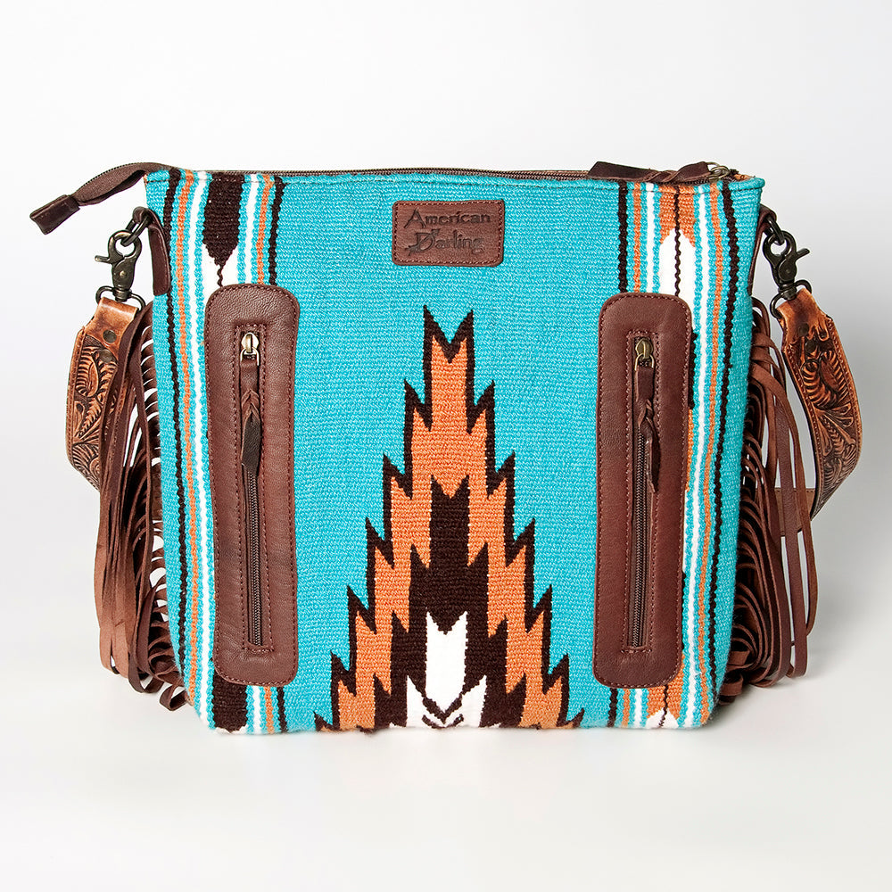 American Darling Signature Crossbody Hand Tooled Saddle Blanket Genuine Leather Women Bag Western Handbag Purse