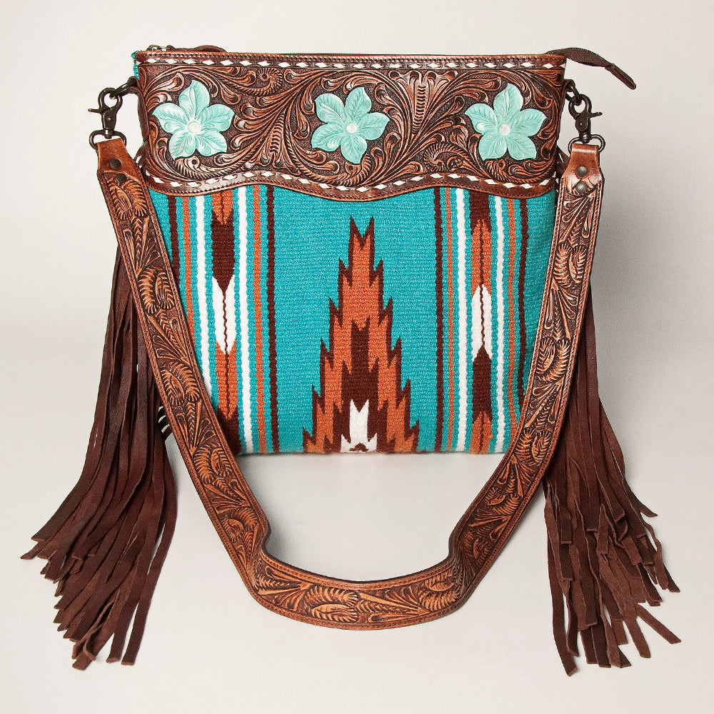 American Darling Signature Crossbody Hand Tooled Saddle Blanket Genuine Leather Women Bag Western Handbag Purse