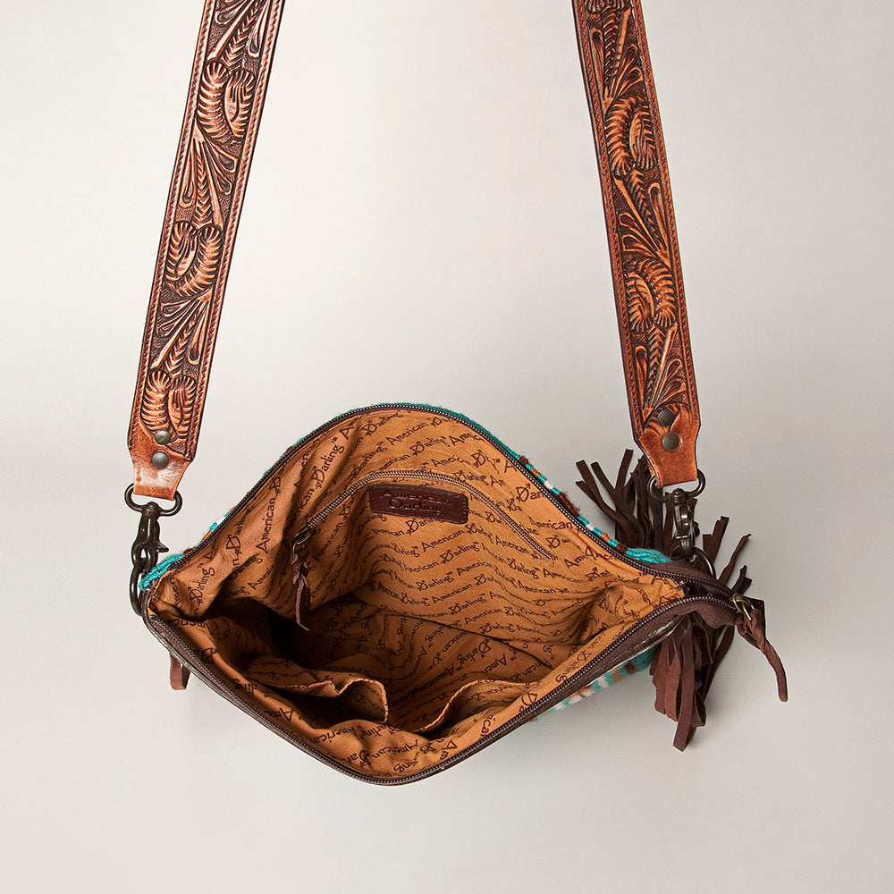 American Darling Signature Crossbody Hand Tooled Saddle Blanket Genuine Leather Women Bag Western Handbag Purse