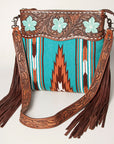 American Darling Signature Crossbody Hand Tooled Saddle Blanket Genuine Leather Women Bag Western Handbag Purse