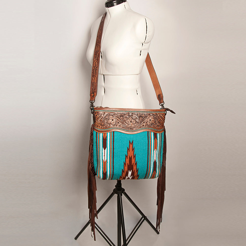 American Darling Signature Crossbody Hand Tooled Saddle Blanket Genuine Leather Women Bag Western Handbag Purse