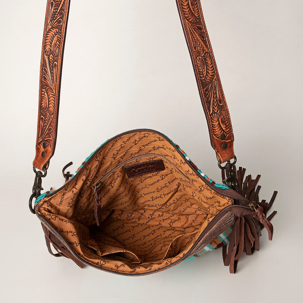 American Darling Signature Crossbody Hand Tooled Saddle Blanket Genuine Leather Women Bag Western Handbag Purse