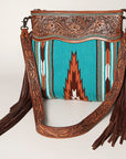 American Darling Signature Crossbody Hand Tooled Saddle Blanket Genuine Leather Women Bag Western Handbag Purse