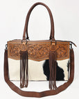 American Darling Tote Hand Tooled Hair On Genuine Leather Women Bag Western Handbag Purse