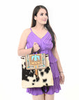 American Darling Hand Tooled Hair On Genuine Leather Women Bag Western Handbag Purse