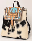 American Darling Hand Tooled Hair On Genuine Leather Women Bag Western Handbag Purse
