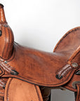 HILASON Flex Tree Western Horse Saddle in American Leather Barrel Trail | for Horses