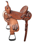 HILASON Flex Tree Western Horse Saddle in American Leather Barrel Trail | for Horses