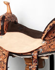 Flex Tree Western Horse Saddle In American Leather Barrel Trail Hilason