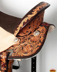 Flex Tree Western Horse Saddle In American Leather Barrel Trail Hilason