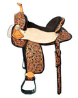 Flex Tree Western Horse Saddle In American Leather Barrel Trail Hilason
