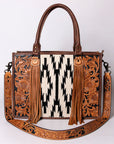 American Darling Briefcase Hand Tooled Saddle Blanket Genuine Leather women bag western handbag purse