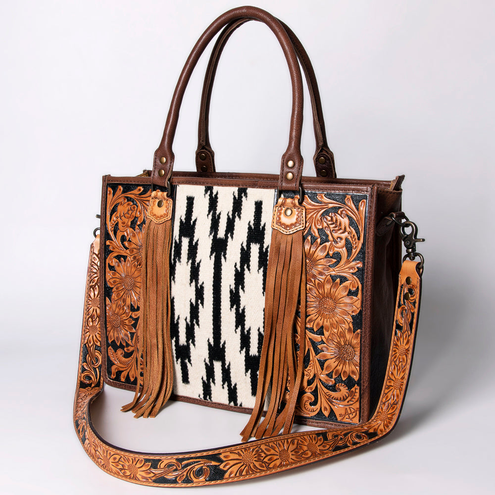 American Darling Briefcase Hand Tooled Saddle Blanket Genuine Leather women bag western handbag purse