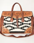 American Darling ADBG516 Duffel Hand Tooled Saddle Blanket Genuine Leather Women Bag Western Handbag Purse
