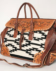 American Darling ADBG516 Duffel Hand Tooled Saddle Blanket Genuine Leather Women Bag Western Handbag Purse