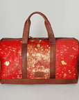 American Darling ADBGS174C Duffel Hair On Genuine Leather Women Bag Western Handbag Purse