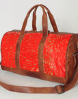 American Darling ADBGS174C Duffel Hair On Genuine Leather Women Bag Western Handbag Purse