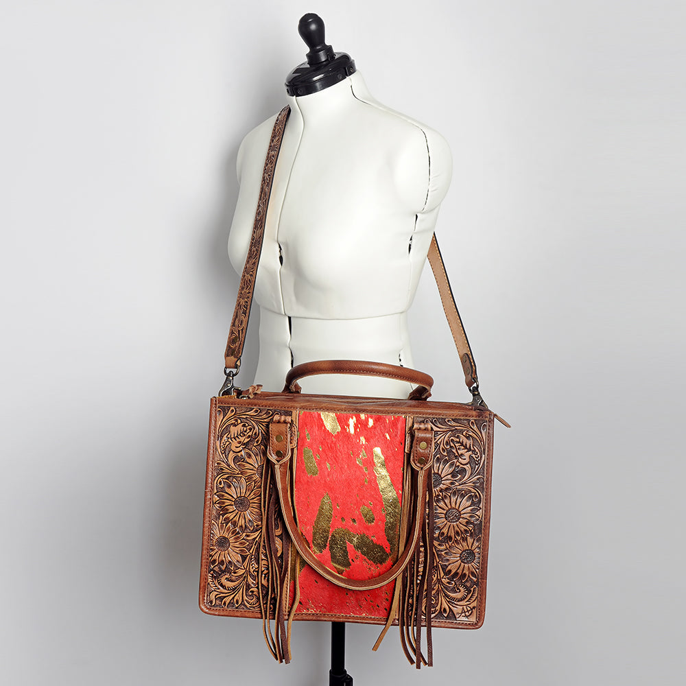 American Darling Briefcase Hand Tooled Saddle Blanket Genuine Leather women bag western handbag purse