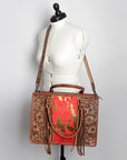 American Darling Briefcase Hand Tooled Saddle Blanket Genuine Leather women bag western handbag purse