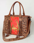 American Darling Briefcase Hand Tooled Saddle Blanket Genuine Leather women bag western handbag purse