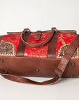 American Darling ADBG516 Duffel Hand Tooled Saddle Blanket Genuine Leather Women Bag Western Handbag Purse