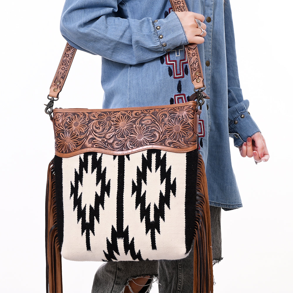 ADBG861B American Darling Hand Tooled Saddle Blanket Genuine Leather Women Bag Western Handbag Purse