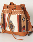 ADBG862B American Darling Hand Tooled Saddle Blanket Genuine Leather Women Bag Western Handbag Purse