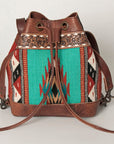 ADBG862F American Darling Hand Tooled Saddle Blanket Genuine Leather Women Bag Western Handbag Purse
